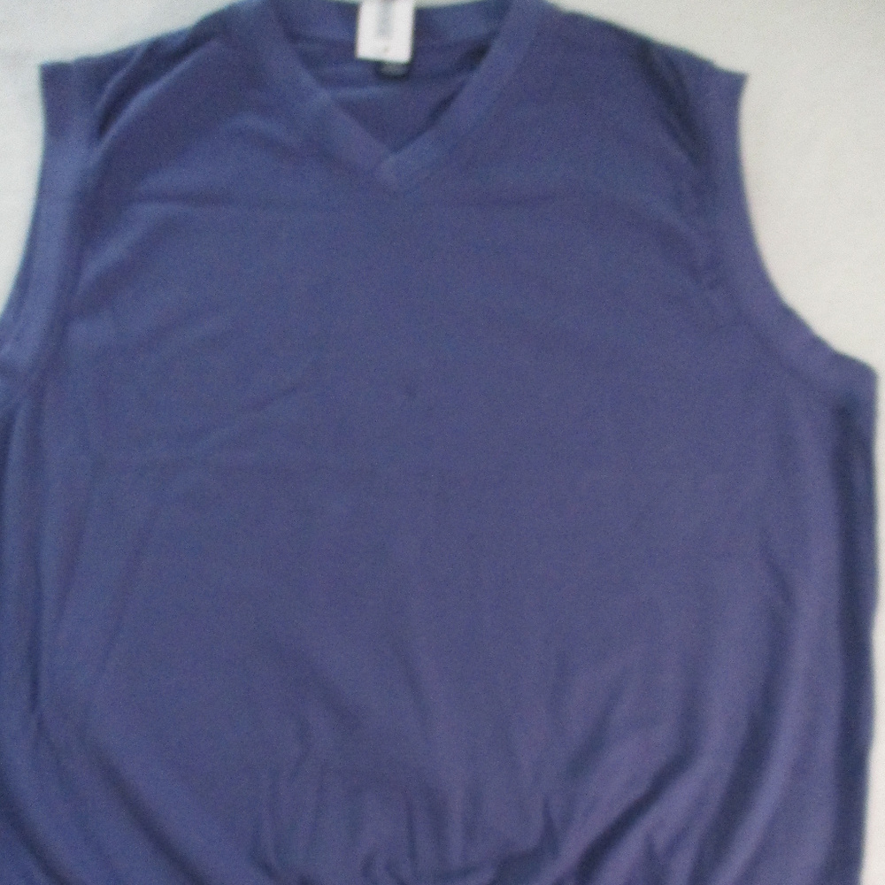 Men Vest Famous Label 2XL Blue V Neck Sleeveless
